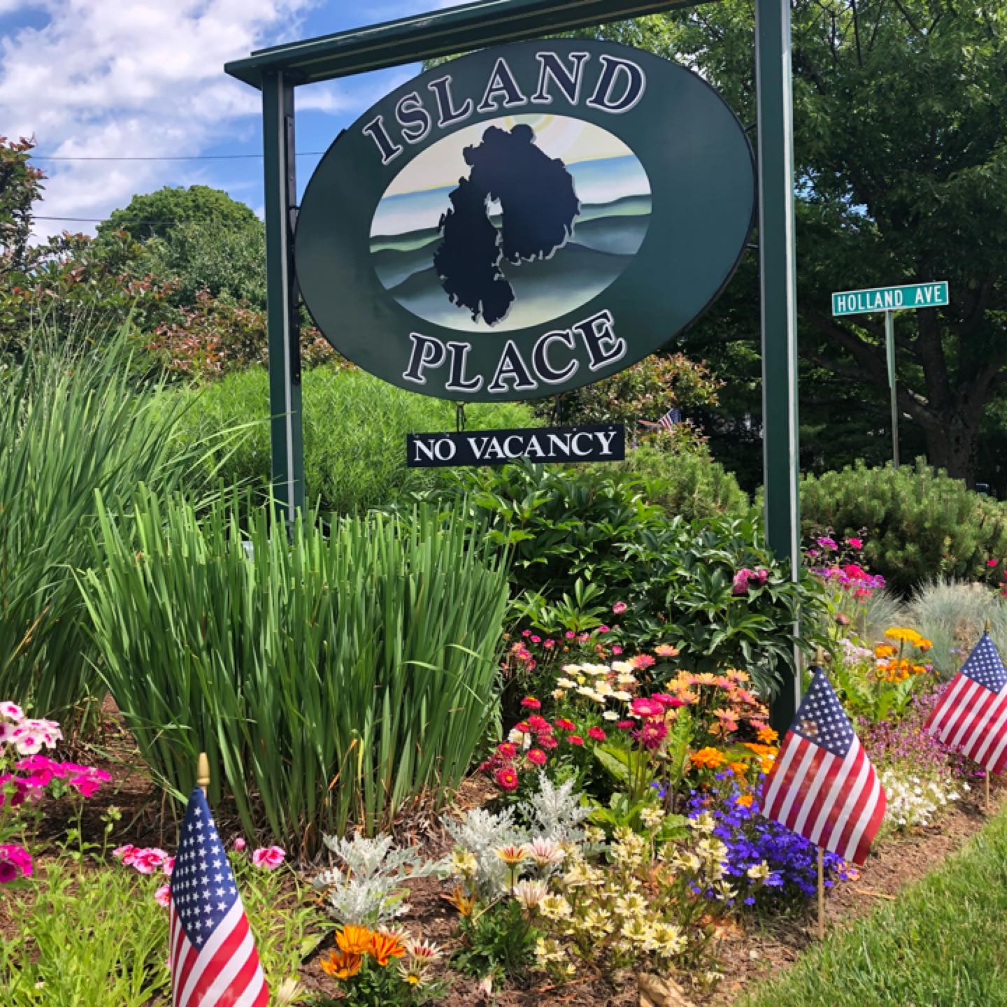 Sign for Island Place, Bar Harbor, Maine